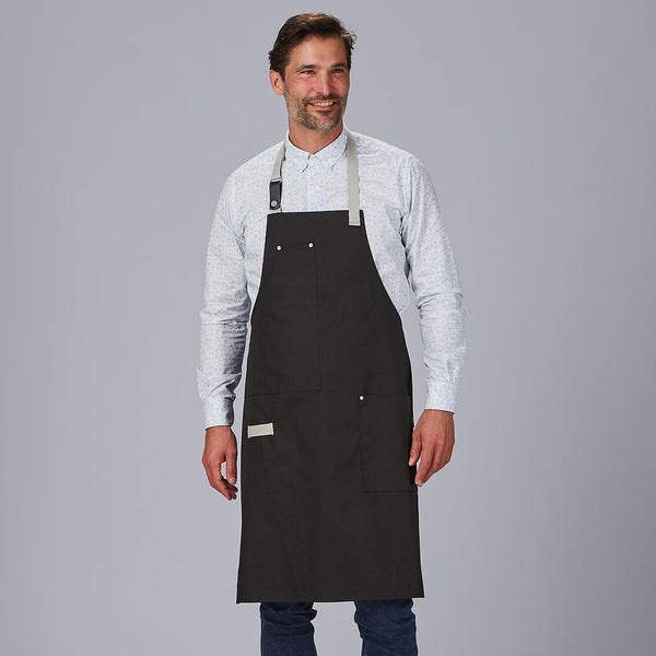 Avental de Peito com Contrastes de Espinha 88x74cm-Preto-001-Único-RAG-Tailors-Fardas-e-Uniformes-Vestuario-Pro