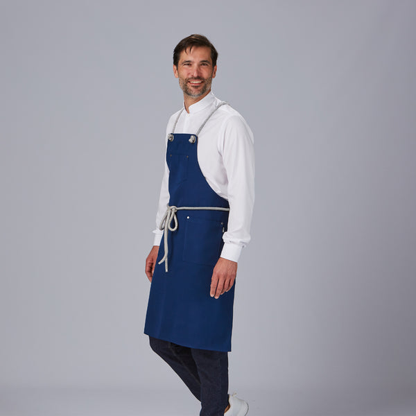 Avental de Peito com Cordão Entrançado 88x74cm-Azul Marinho-104-Único-RAG-Tailors-Fardas-e-Uniformes-Vestuario-Pro