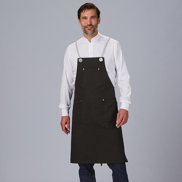 Avental de Peito com Cordão Entrançado 88x74cm-Preto-001-Único-RAG-Tailors-Fardas-e-Uniformes-Vestuario-Pro