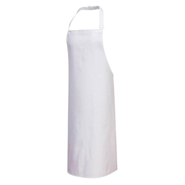 Avental de algodão tipo jardineira-Branco-U-RAG-Tailors-Fardas-e-Uniformes-Vestuario-Pro