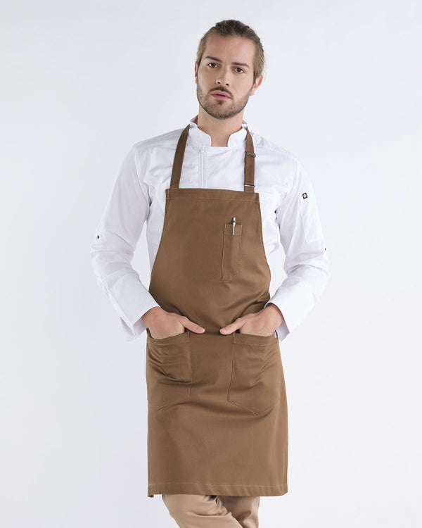 Avental Chicago Confortável com Bolso e Bolsos Laterais-Dark Camel-Único-RAG-Tailors-Fardas-e-Uniformes-Vestuario-Pro