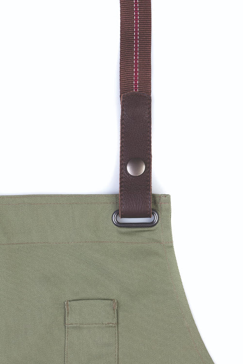 Avental de Peito Boulevard-Khaki Green-Castanho/Bordô-Único-RAG-Tailors-Fardas-e-Uniformes-Vestuario-Pro