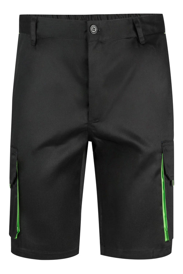 BERMUDAS BICOLOR MULTIBOLSOS em Preto-Preto/Verde-34-RAG-Tailors-Fardas-e-Uniformes-Vestuario-Pro