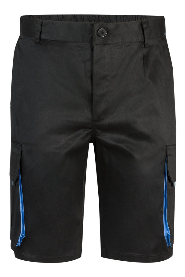 BERMUDAS BICOLOR MULTIBOLSOS em Preto-Preto/Azul-34-RAG-Tailors-Fardas-e-Uniformes-Vestuario-Pro