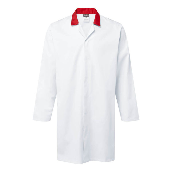 Bata Alimentar sem Bolsos Branca-Branco/Vermelho-XS-RAG-Tailors-Fardas-e-Uniformes-Vestuario-Pro