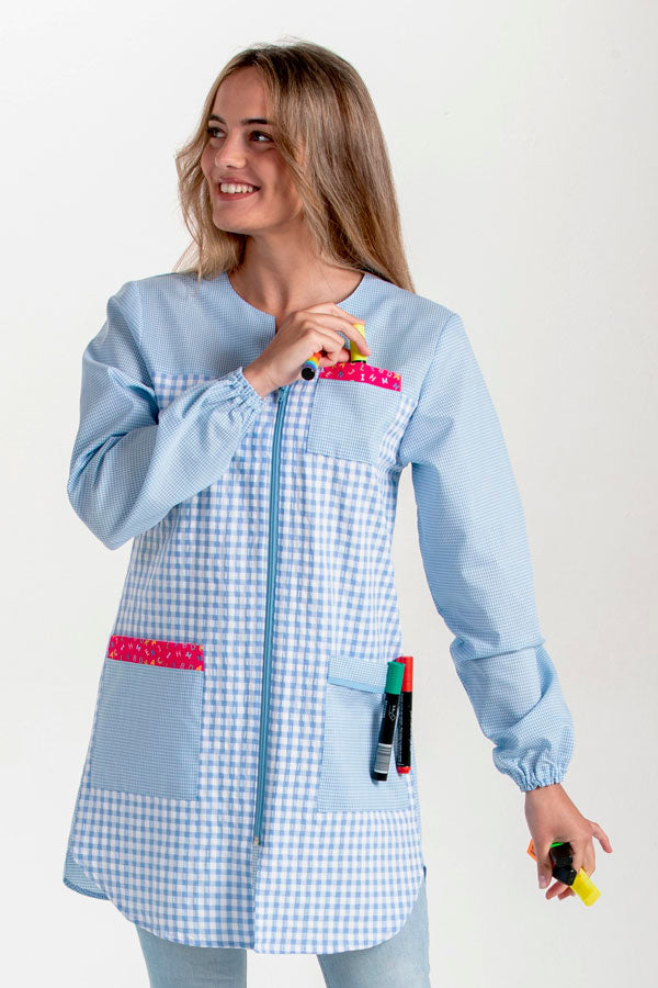 Bata Educadora Celeste-Azul-XS / (SP)-RAG-Tailors-Fardas-e-Uniformes-Vestuario-Pro