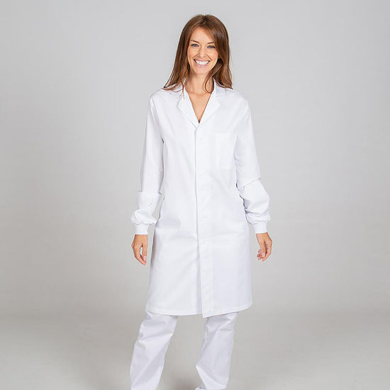 Bata Enzo c/velcro Unissexo-Branco 101-XS-RAG-Tailors-Fardas-e-Uniformes-Vestuario-Pro