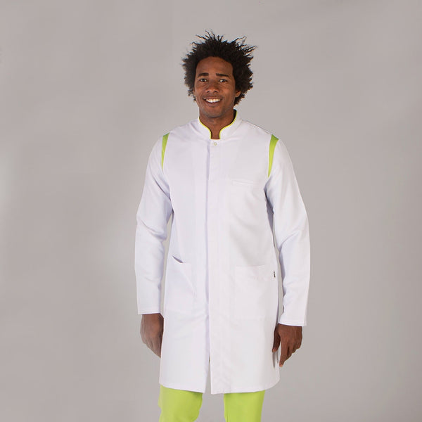 Bata Homem Microfibra Julen-Branco/Lima-XS-RAG-Tailors-Fardas-e-Uniformes-Vestuario-Pro