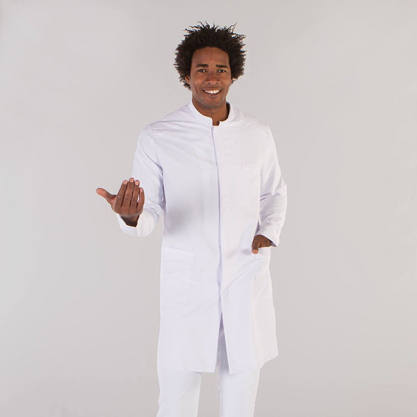 Bata Homem Microfibra Saul-Branco - 101-XS-RAG-Tailors-Fardas-e-Uniformes-Vestuario-Pro