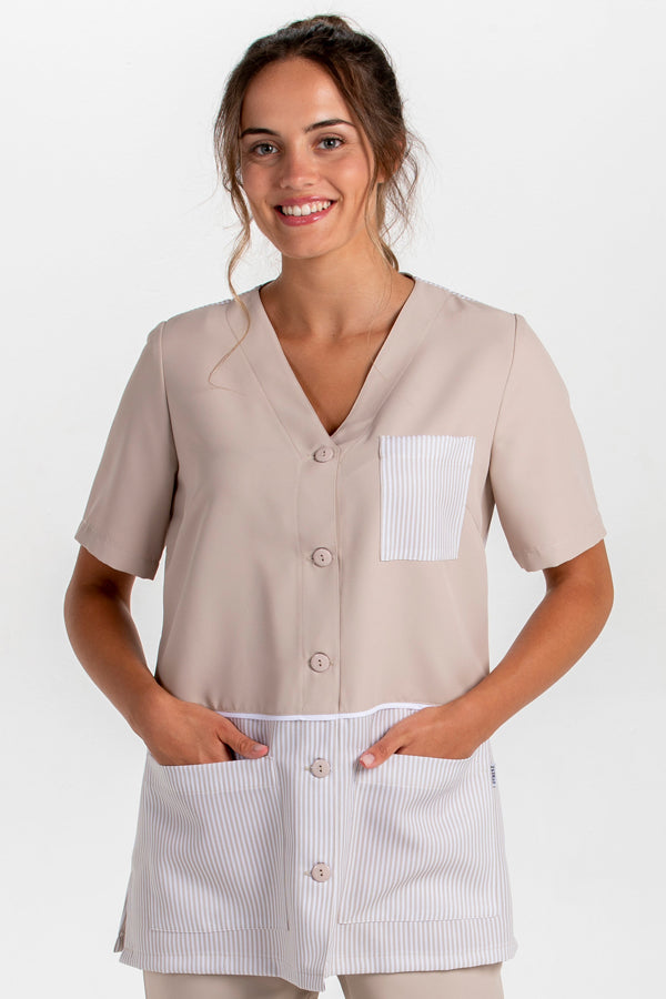 Bata Limpeza Varsovia-Bege-SP - XS-RAG-Tailors-Fardas-e-Uniformes-Vestuario-Pro