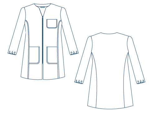 Bata Senhora com Vivos Coloridos-RAG-Tailors-Fardas-e-Uniformes-Vestuario-Pro