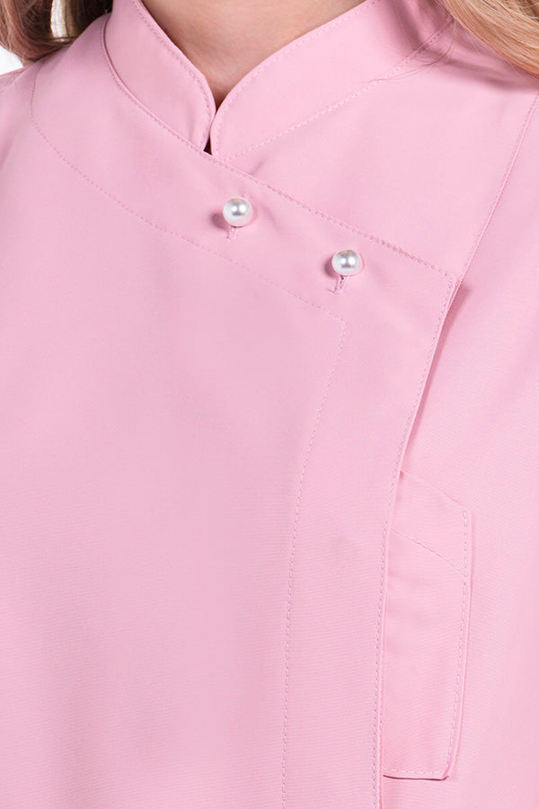 Bata cintada com gola padre e botões pérola-RAG-Tailors-Fardas-e-Uniformes-Vestuario-Pro