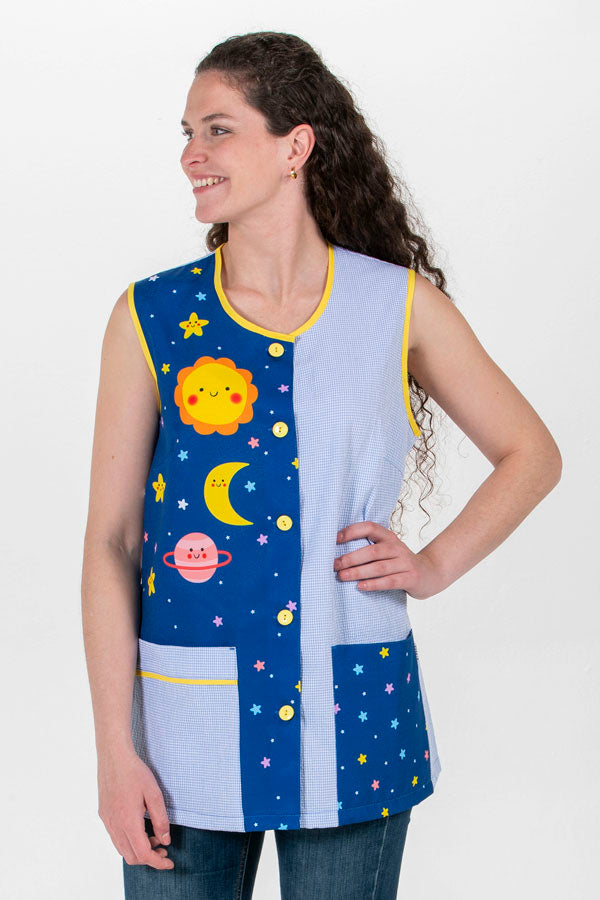 Bata de Educadora planetas-Azul-XS / (SP)-RAG-Tailors-Fardas-e-Uniformes-Vestuario-Pro