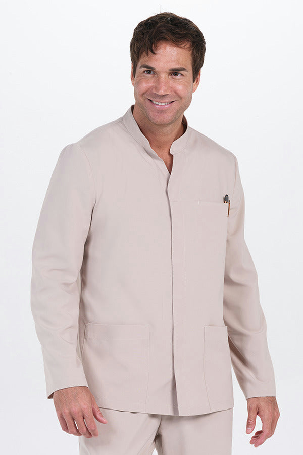 Bata de Homem Elástica com Gola Mao-Bege - 785-XS / (SP)-RAG-Tailors-Fardas-e-Uniformes-Vestuario-Pro