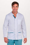 Bata de Homem com Fecho e Manga Comprida-Água Marinha - 884-XS / (SP)-RAG-Tailors-Fardas-e-Uniformes-Vestuario-Pro