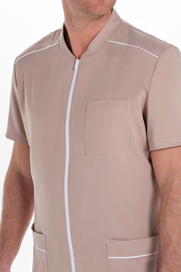Bata de Homem em Microfibra Elástica de Manga Curta-RAG-Tailors-Fardas-e-Uniformes-Vestuario-Pro