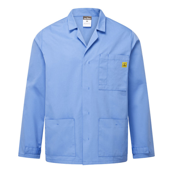 Bata de Laboratório ESD Anti-estática-Azul Hamilton-XS-RAG-Tailors-Fardas-e-Uniformes-Vestuario-Pro