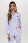 Bata de Mulher em Poliéster Elástico com Manga Comprida-Branco - 412-XS / (SP)-RAG-Tailors-Fardas-e-Uniformes-Vestuario-Pro