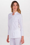 Bata de Senhora Elástica Cruzada com Botões Transparentes-RAG-Tailors-Fardas-e-Uniformes-Vestuario-Pro