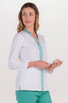 Bata de Trabalho Elástica de Senhora com Fecho e Decote em V-RAG-Tailors-Fardas-e-Uniformes-Vestuario-Pro