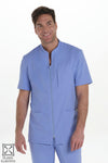 Bata de Trabalho para Homem de Manga Curta Elástica-Azul - 407-XS / (SP)-RAG-Tailors-Fardas-e-Uniformes-Vestuario-Pro