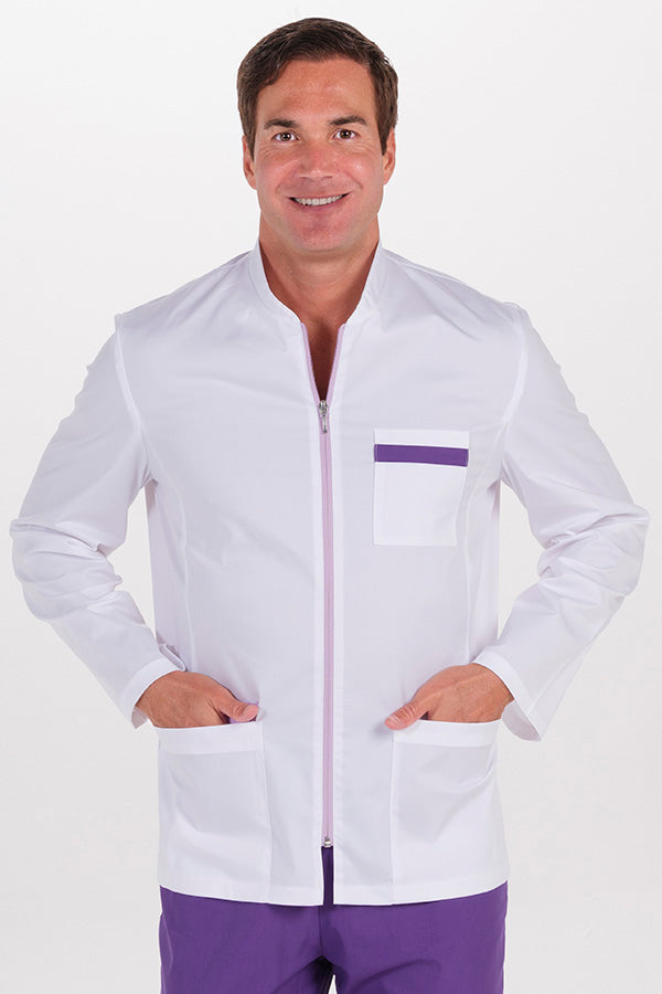 Bata de Trabalho para Homem em Sarja Elástica de Manga Comprida-RAG-Tailors-Fardas-e-Uniformes-Vestuario-Pro