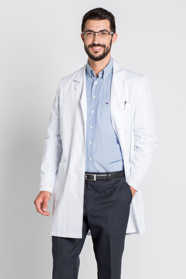 Bata médica clássica de manga comprida, masculina-RAG-Tailors-Fardas-e-Uniformes-Vestuario-Pro
