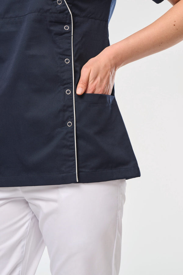 Bata poliéster / algodão com molas de pressão de senhora-RAG-Tailors-Fardas-e-Uniformes-Vestuario-Pro