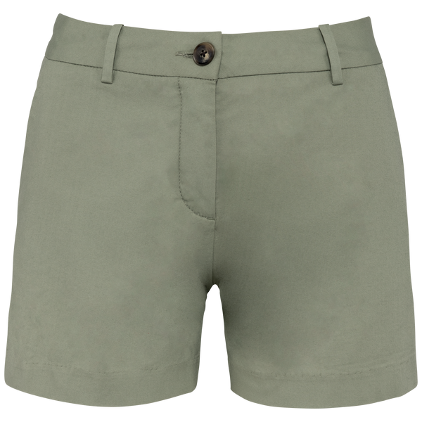 Bermuda Chino Eco-responsável de Senhora-Verde Amêndoa-34 FR-RAG-Tailors-Fardas-e-Uniformes-Vestuario-Pro