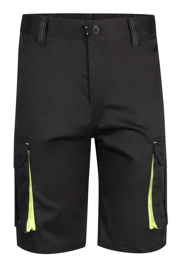 Bermudas Stretch Bicolor Multibolsos-Preto/Amarelo-34-RAG-Tailors-Fardas-e-Uniformes-Vestuario-Pro