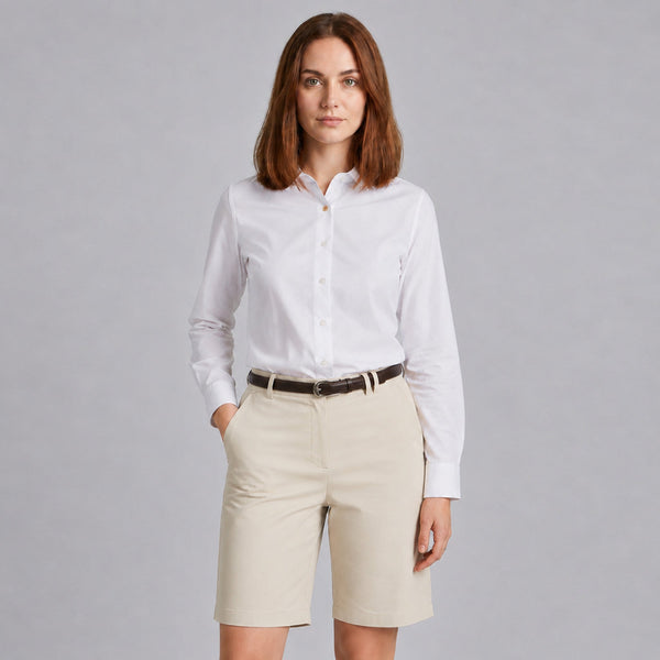 Bermudas de Senhora Chino T400-Bege - 110-34-RAG-Tailors-Fardas-e-Uniformes-Vestuario-Pro