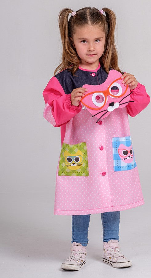 Bibe Gatinhos-Rosa-1-RAG-Tailors-Fardas-e-Uniformes-Vestuario-Pro