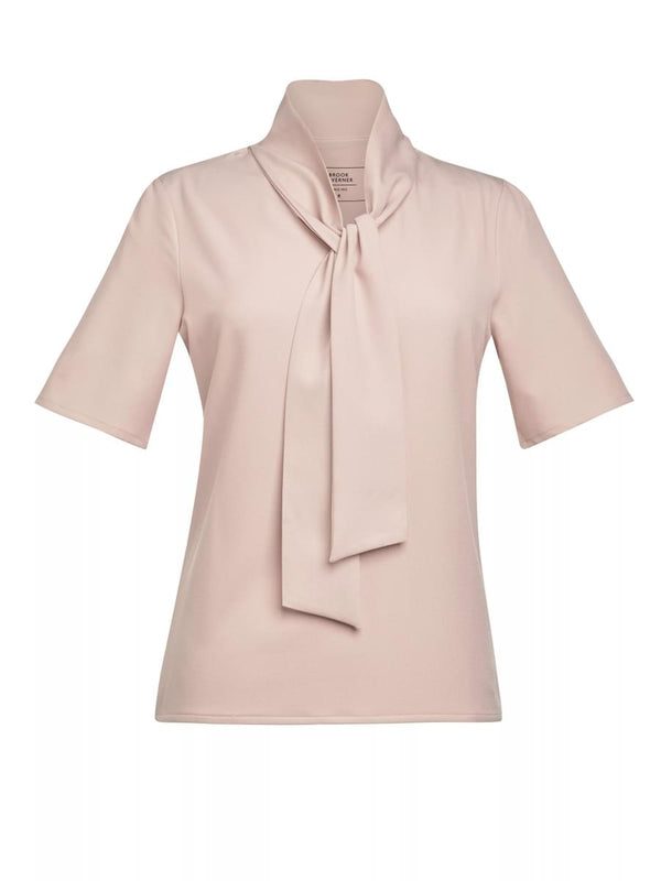 Blusa Andria Laço M/Curta-Nude-34-RAG-Tailors-Fardas-e-Uniformes-Vestuario-Pro