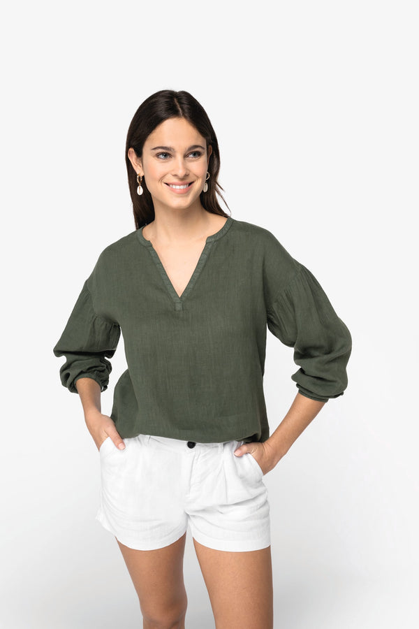 Blusa Eco-Responsável de Linho para Senhora-RAG-Tailors-Fardas-e-Uniformes-Vestuario-Pro