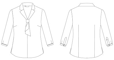 Blusa Flavia de Senhora com Gola de Lapela e Laço-RAG-Tailors-Fardas-e-Uniformes-Vestuario-Pro