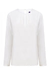 Blusa de senhora com colarinho plissado Manga Comprida-Branco-XS-RAG-Tailors-Fardas-e-Uniformes-Vestuario-Pro