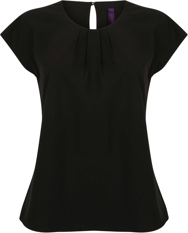 Blusa de senhora com colarinho plissado-Preto-XS-RAG-Tailors-Fardas-e-Uniformes-Vestuario-Pro