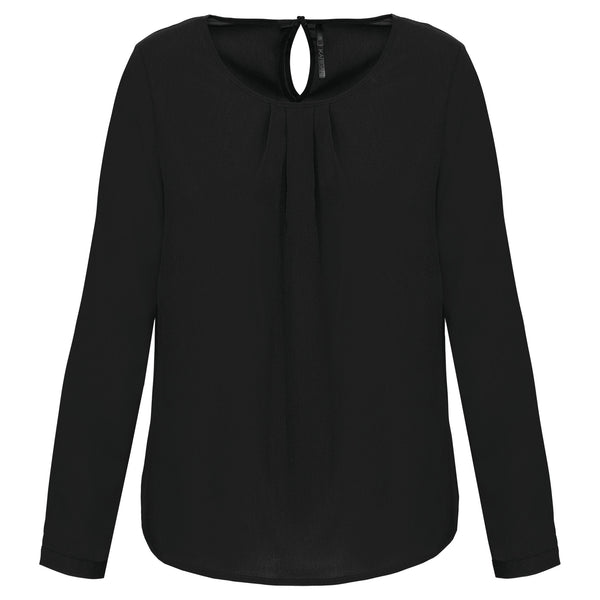 Blusa de senhora em crepe de manga comprida-Black-34 PT (34 FR)-RAG-Tailors-Fardas-e-Uniformes-Vestuario-Pro