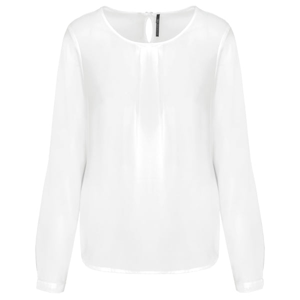 Blusa de senhora em crepe de manga comprida-Off White-34 PT (34 FR)-RAG-Tailors-Fardas-e-Uniformes-Vestuario-Pro