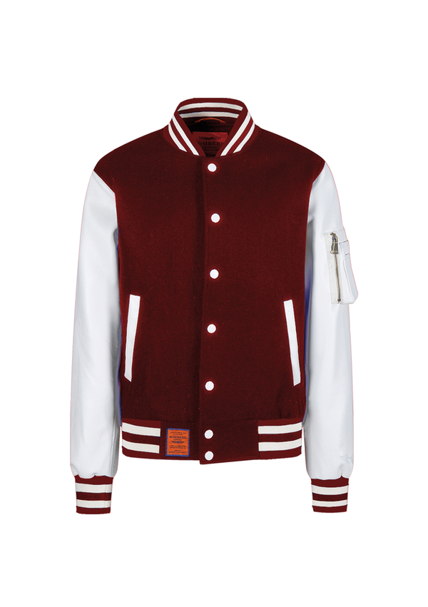 Blusão Letterman Homem-Bordeaux / Creme-S-RAG-Tailors-Fardas-e-Uniformes-Vestuario-Pro