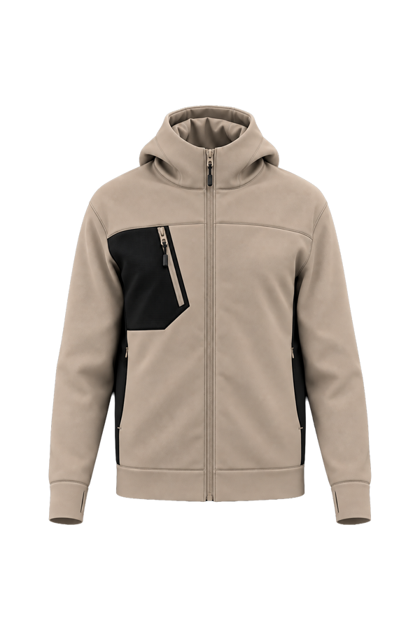 Blusão Outdoor com Fecho Unissexo-Areia / Preto-XS-RAG-Tailors-Fardas-e-Uniformes-Vestuario-Pro