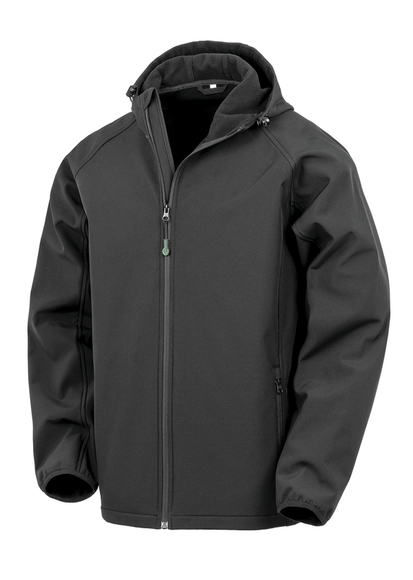 Blusão Softshell Reciclado 3 Camadas com Capuz Homem-Preto-S-RAG-Tailors-Fardas-e-Uniformes-Vestuario-Pro
