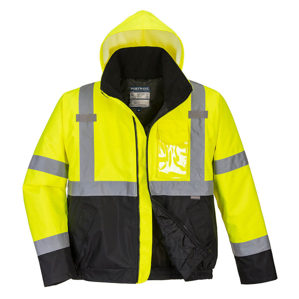Blusão de Alta Visibilidade Essential-Amarelo/Preto-L-RAG-Tailors-Fardas-e-Uniformes-Vestuario-Pro