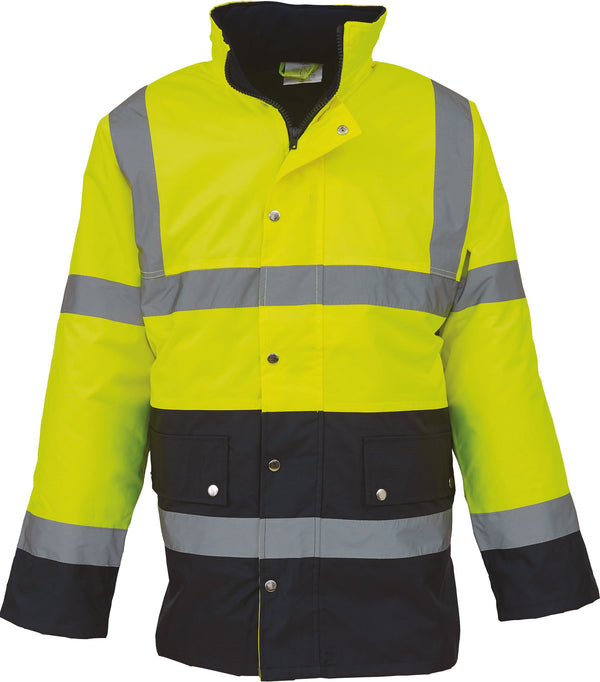 Blusão de alta visibilidade bicolor-Hi Vis Amarelo / Azul Marinho-S-RAG-Tailors-Fardas-e-Uniformes-Vestuario-Pro