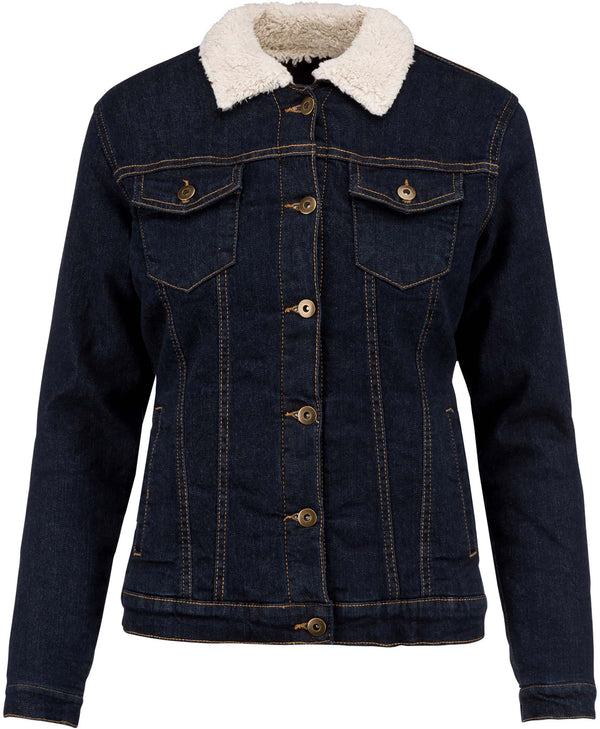 Blusão de ganga de senhora com forro em sherpa-Azul Rinse-XS-RAG-Tailors-Fardas-e-Uniformes-Vestuario-Pro