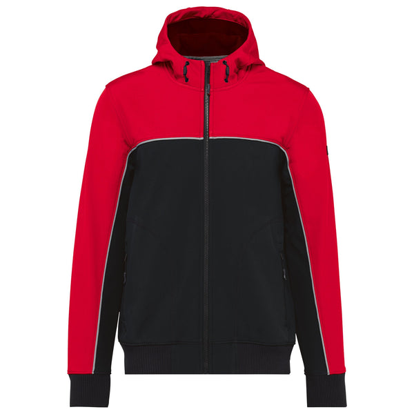 Blusão softshell bicolor com 3 camadas unissexo-Black / Red-XS-RAG-Tailors-Fardas-e-Uniformes-Vestuario-Pro