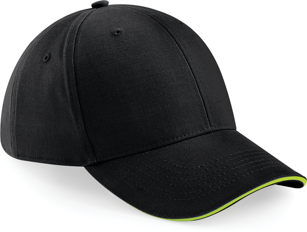 Boné Athleisure com 6 painéis-Black / Lime Green-Único-RAG-Tailors-Fardas-e-Uniformes-Vestuario-Pro