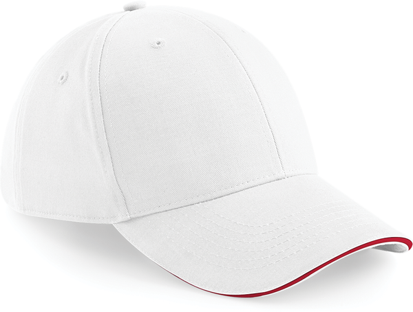 Boné Athleisure com 6 painéis-White / Classic Red-One Size-RAG-Tailors-Fardas-e-Uniformes-Vestuario-Pro