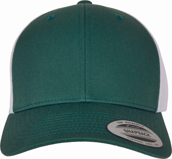 Boné Flexfit Bicolor Retro Trucker-Evergreen / White-Único-RAG-Tailors-Fardas-e-Uniformes-Vestuario-Pro