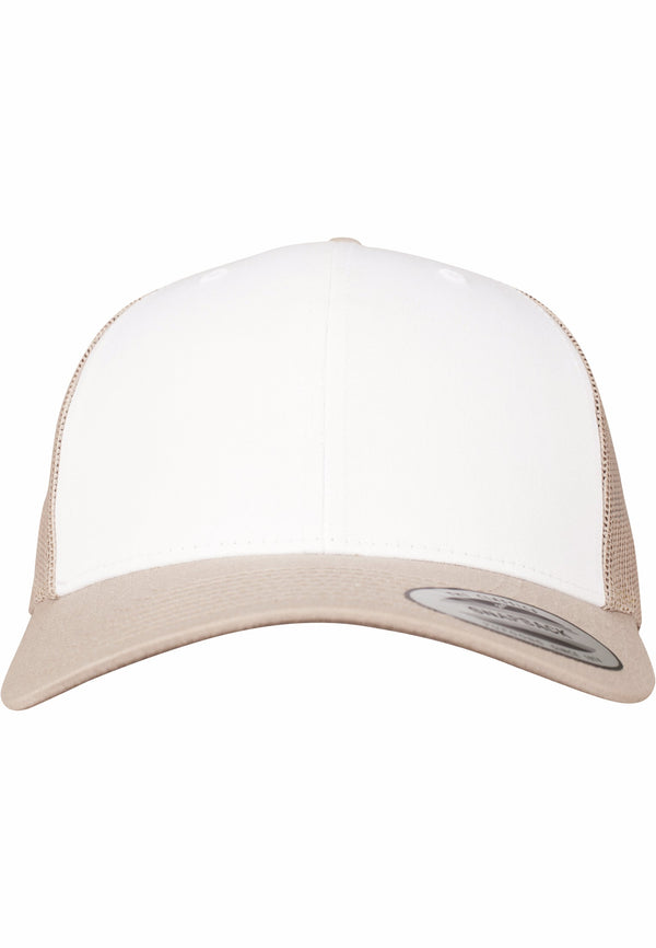 Boné Flexfit Retro Trucker Colored Front-KHAKI / WHITE-Único-RAG-Tailors-Fardas-e-Uniformes-Vestuario-Pro